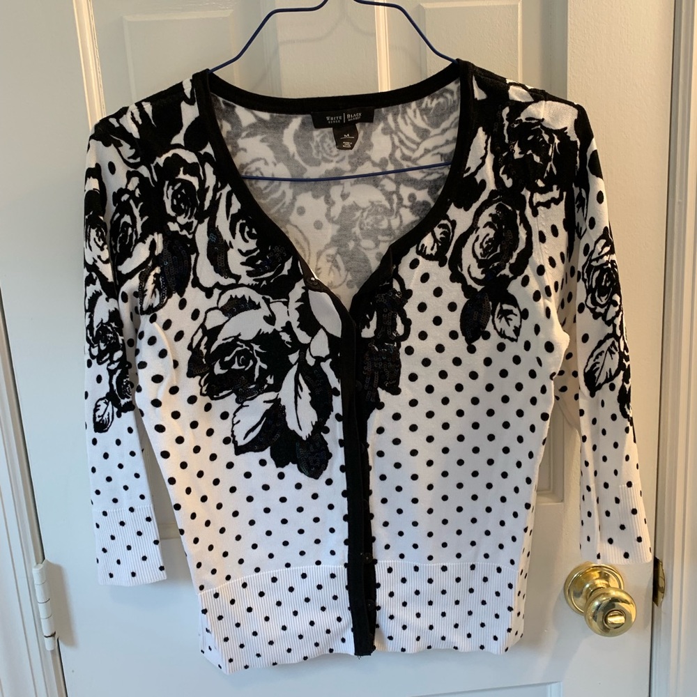 Floral and polka dot cardigan